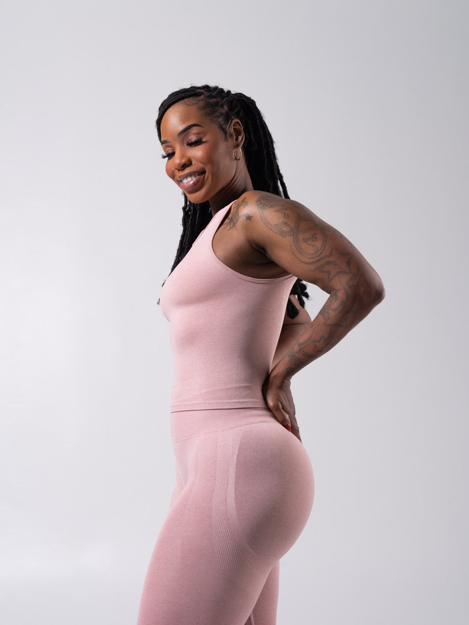 Shape Seamless Hip Tank - Heather Rose Water