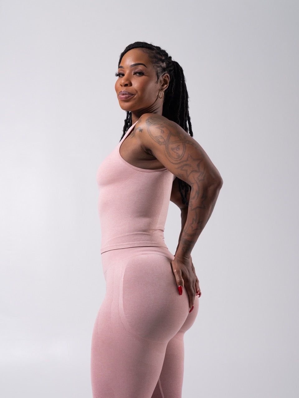 Shape Seamless Hip Tank - Heather Rose Water