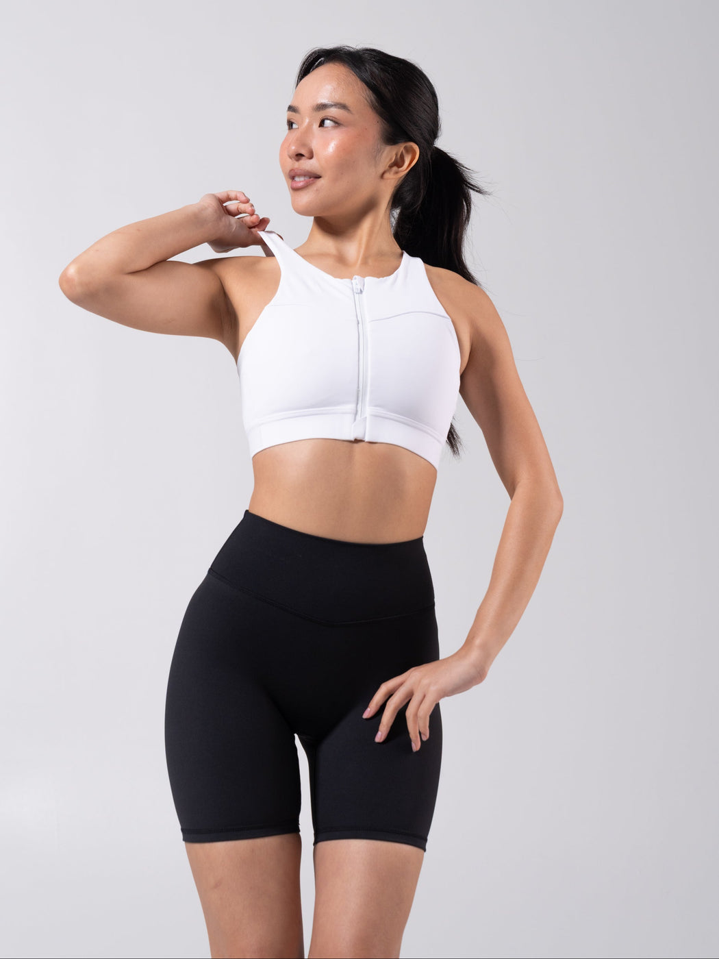 Wicked Zip Sports Bra - White