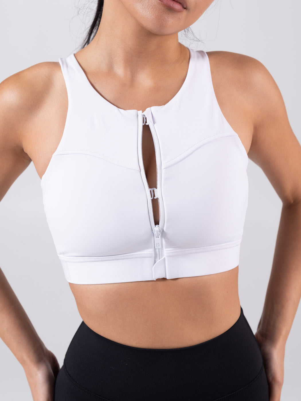 Wicked Zip Sports Bra - White