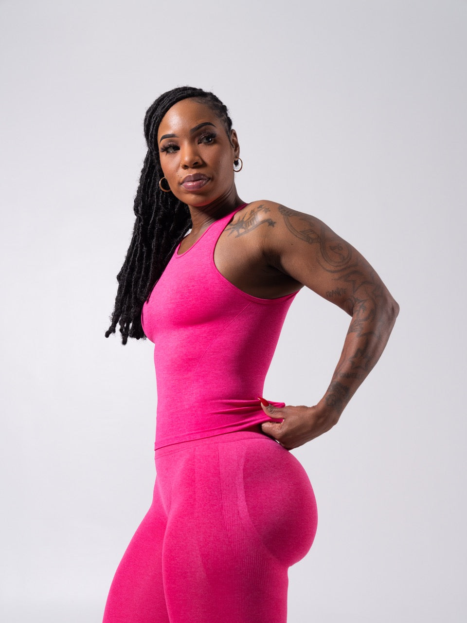 Shape Seamless Hip Tank - Heather Miami Vice