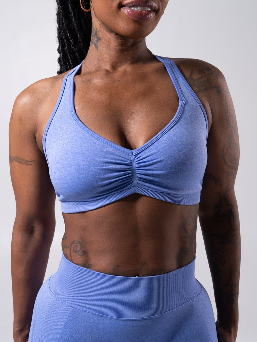 Micro Seamless Sports Bra - Heather Azul