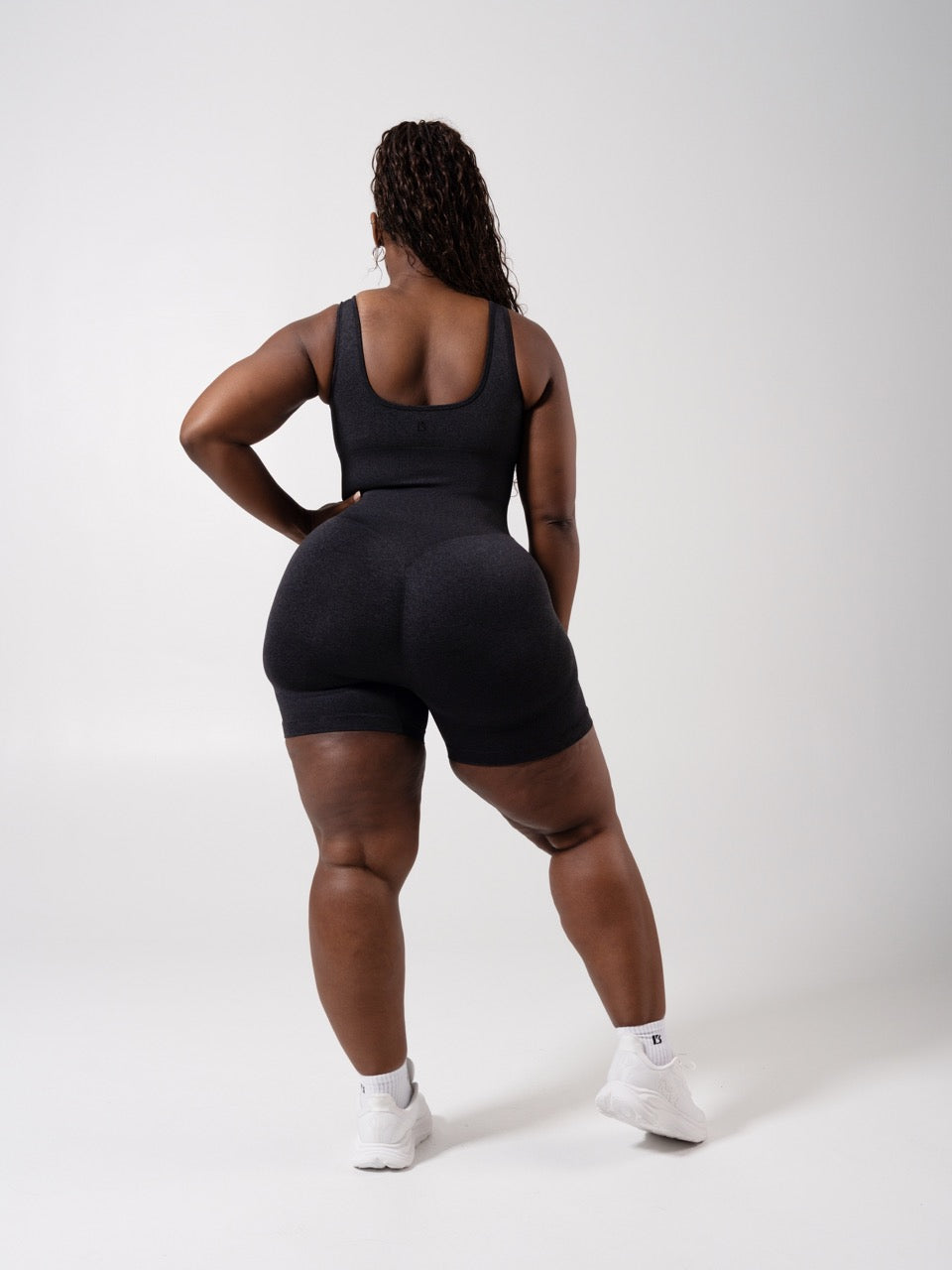 Miracle Scrunch Seamless Bodysuit 5" - Heather Charcoal