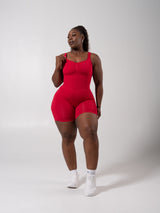 Thumbnail 7 of Miracle Scrunch Seamless Bodysuit 5" - Heather Lipstick Red, 7 of 8