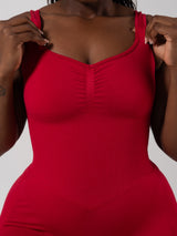 Thumbnail 3 of Miracle Scrunch Seamless Bodysuit 5" - Heather Lipstick Red, 3 of 8