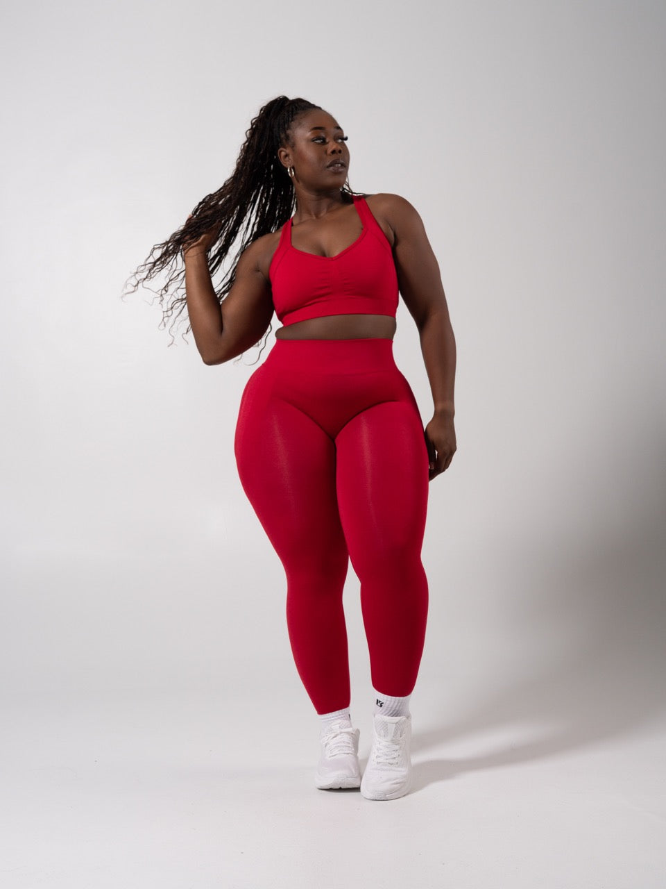 Miracle Seamless Hip Rise Legging - Heather Lipstick Red