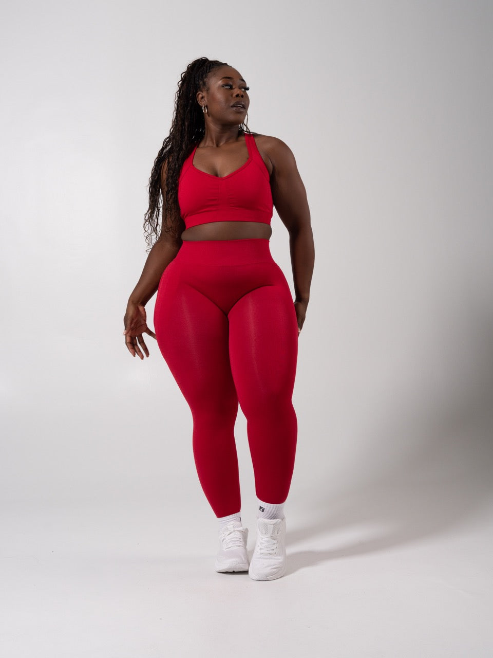 Vida Seamless Sports Bra - Heather Lipstick Red