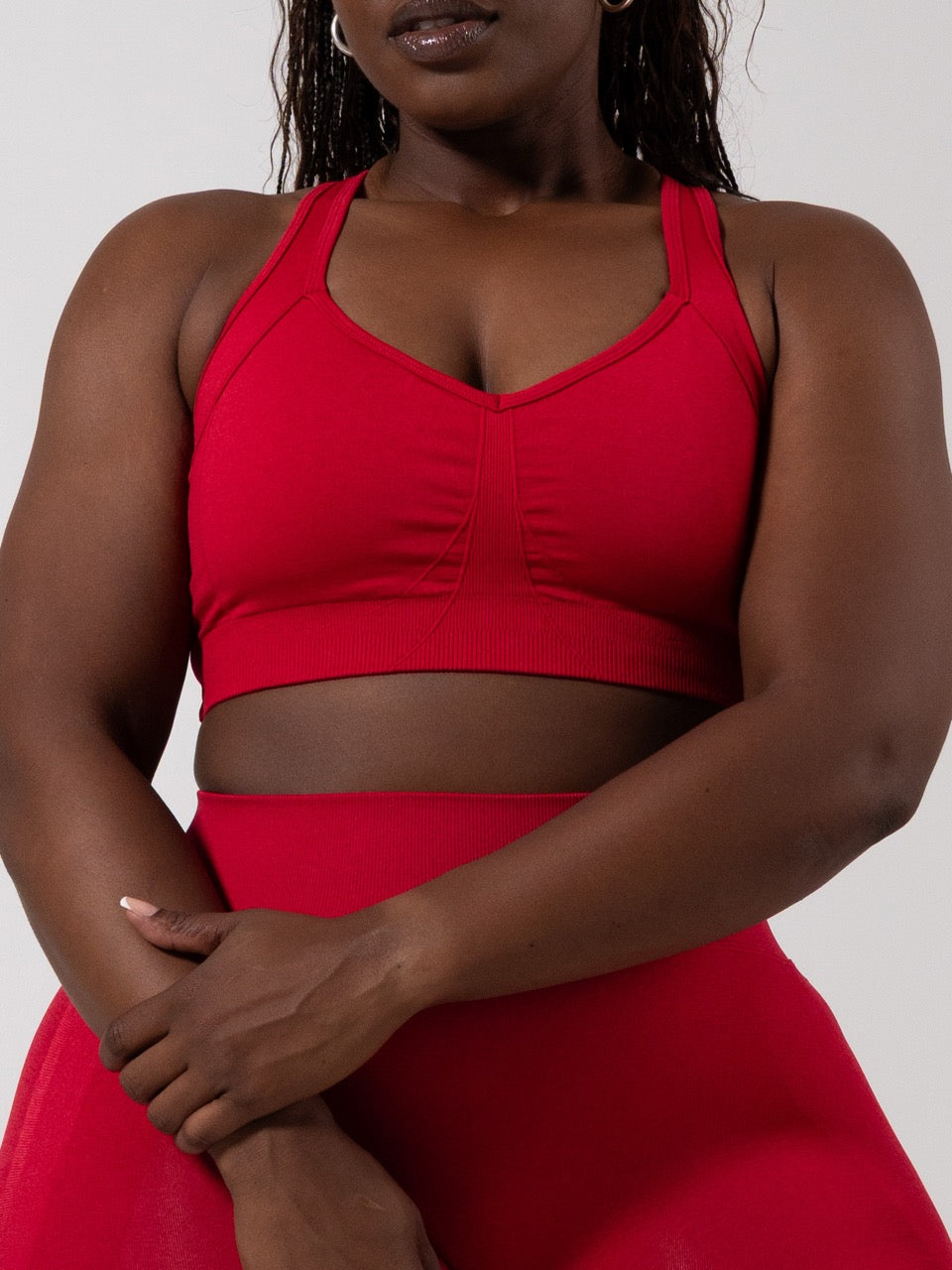 Vida Seamless Sports Bra - Heather Lipstick Red