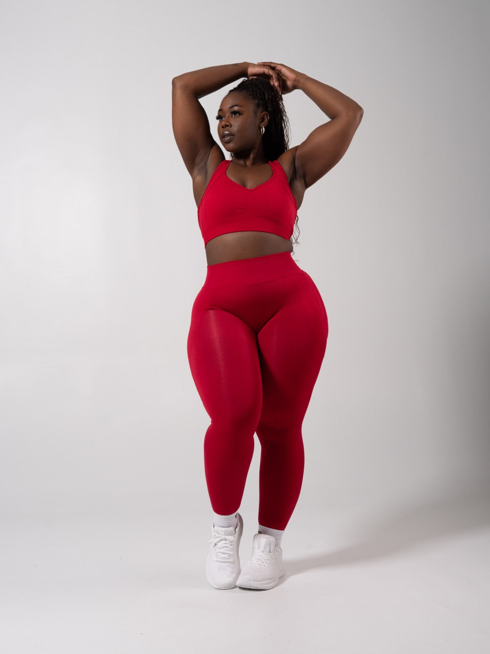 Vida Seamless Sports Bra - Heather Lipstick Red