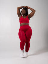 Thumbnail 2 of Vida Seamless Sports Bra - Heather Lipstick Red, 2 of 7