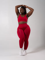 Thumbnail 4 of Miracle Seamless Hip Rise Legging - Heather Lipstick Red, 4 of 9
