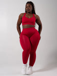 Miracle Seamless Hip Rise Legging - Heather Lipstick Red