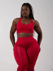 Vida Seamless Sports Bra - Heather Lipstick Red