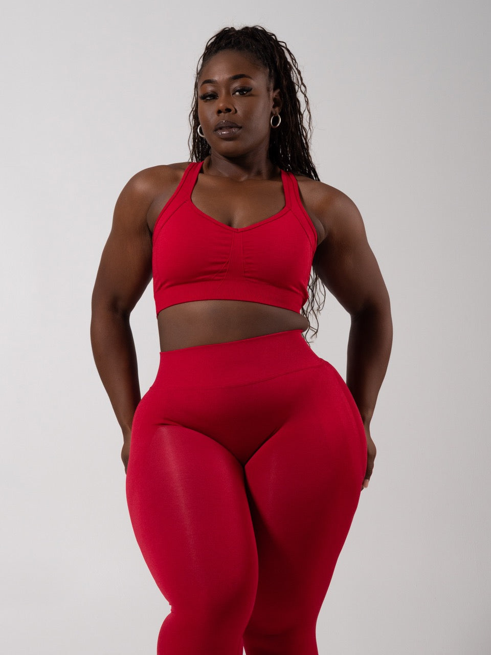 Vida Seamless Sports Bra - Heather Lipstick Red