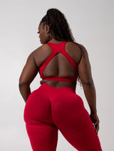 Thumbnail 6 of Vida Seamless Sports Bra - Heather Lipstick Red, 6 of 7