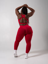 Thumbnail 3 of Vida Seamless Sports Bra - Heather Lipstick Red, 3 of 7