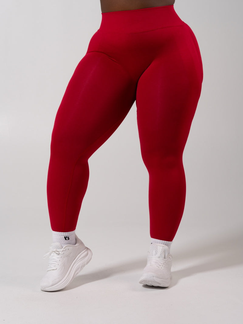 Miracle Seamless Hip Rise Legging - Heather Lipstick Red
