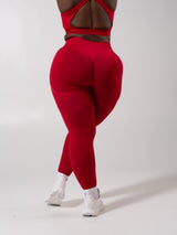 Thumbnail 8 of Miracle Seamless Hip Rise Legging - Heather Lipstick Red, 8 of 9