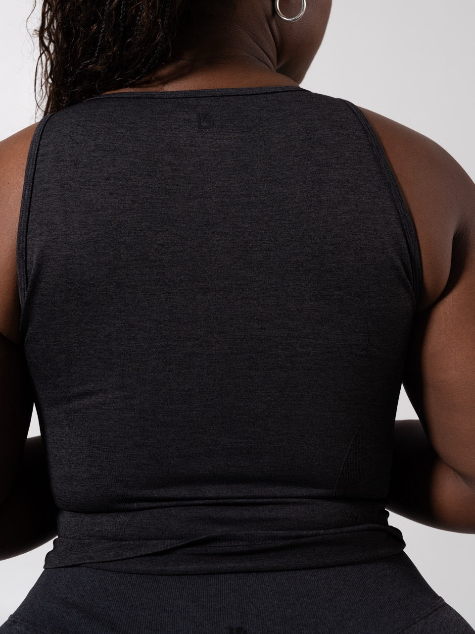 Shape Seamless Hip Tank - Heather Charcoal