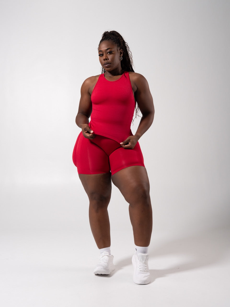Shape Seamless Hip Tank - Heather Lipstick Red
