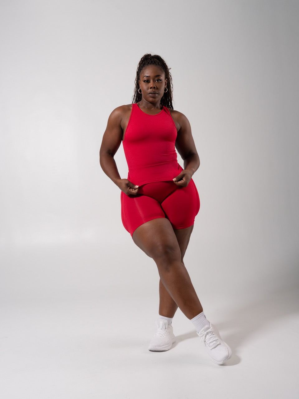 Shape Seamless Hip Tank - Heather Lipstick Red