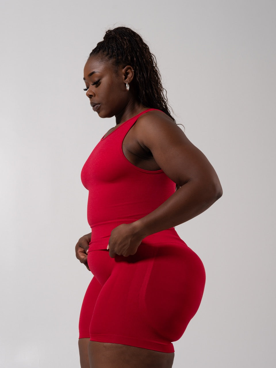 トップス HEAP underwear layer knit tank red Shape Seamless Hip Tank - Heather Lipstick Red