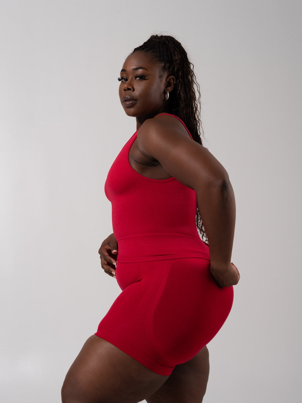 Shape Seamless Hip Tank - Heather Lipstick Red