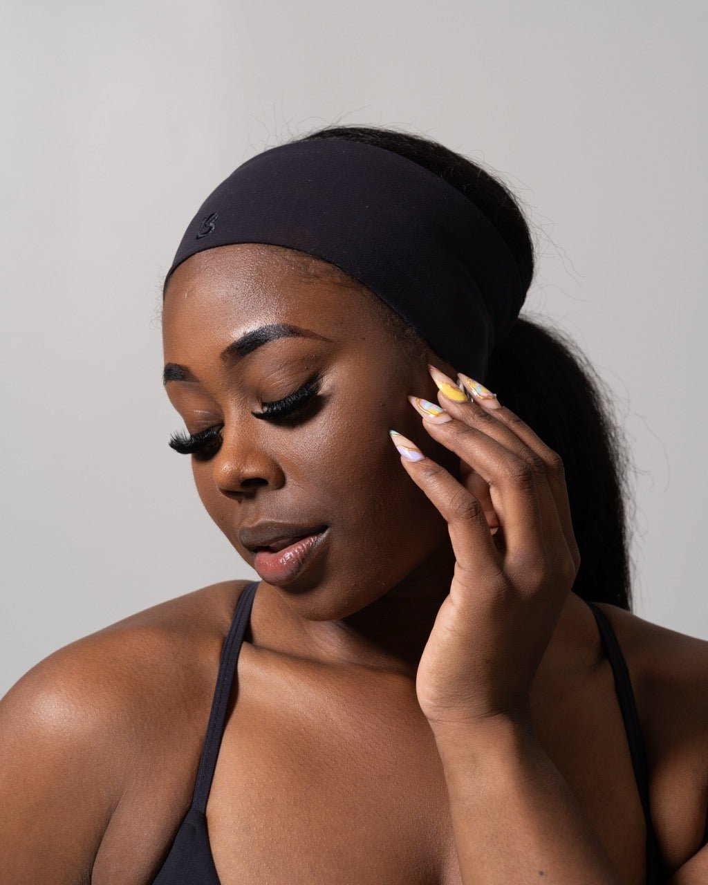 Poshknit Wide Headband - Onyx Black