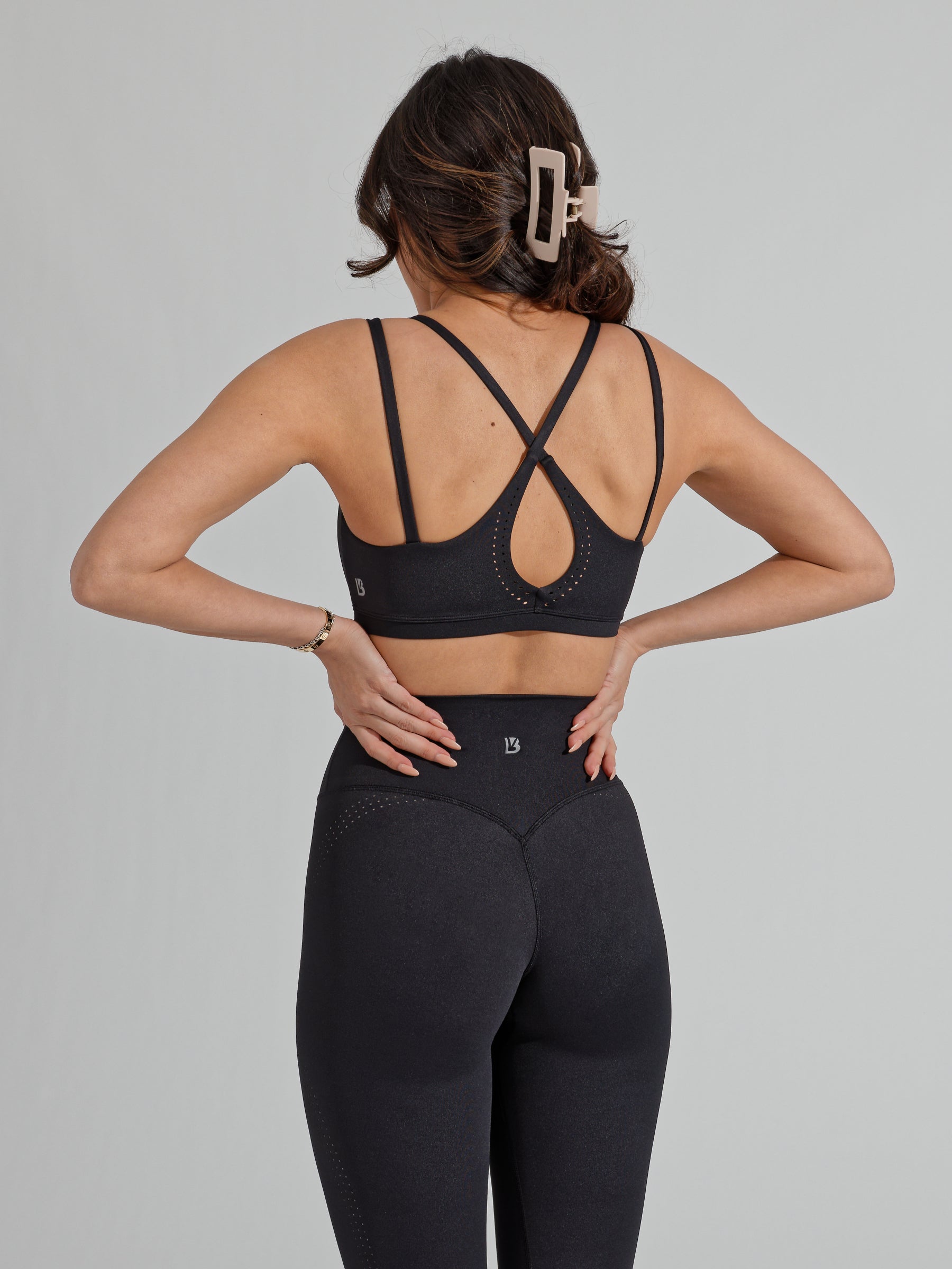 Limitless Laser Cut Sports Bra - Onyx Black