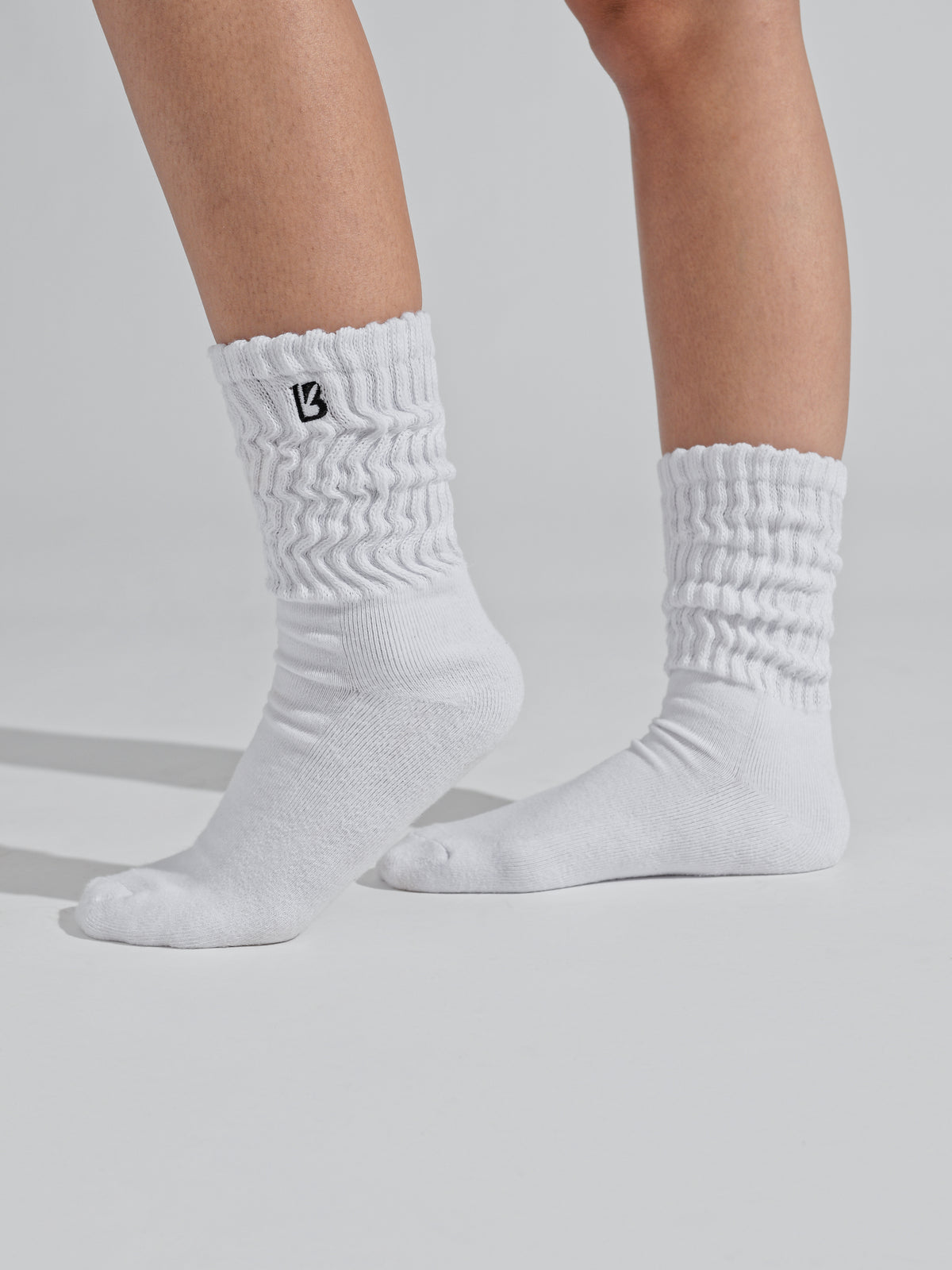 Scrunched Rugby Socks 1 Pack Scrunch Sock - White and Black