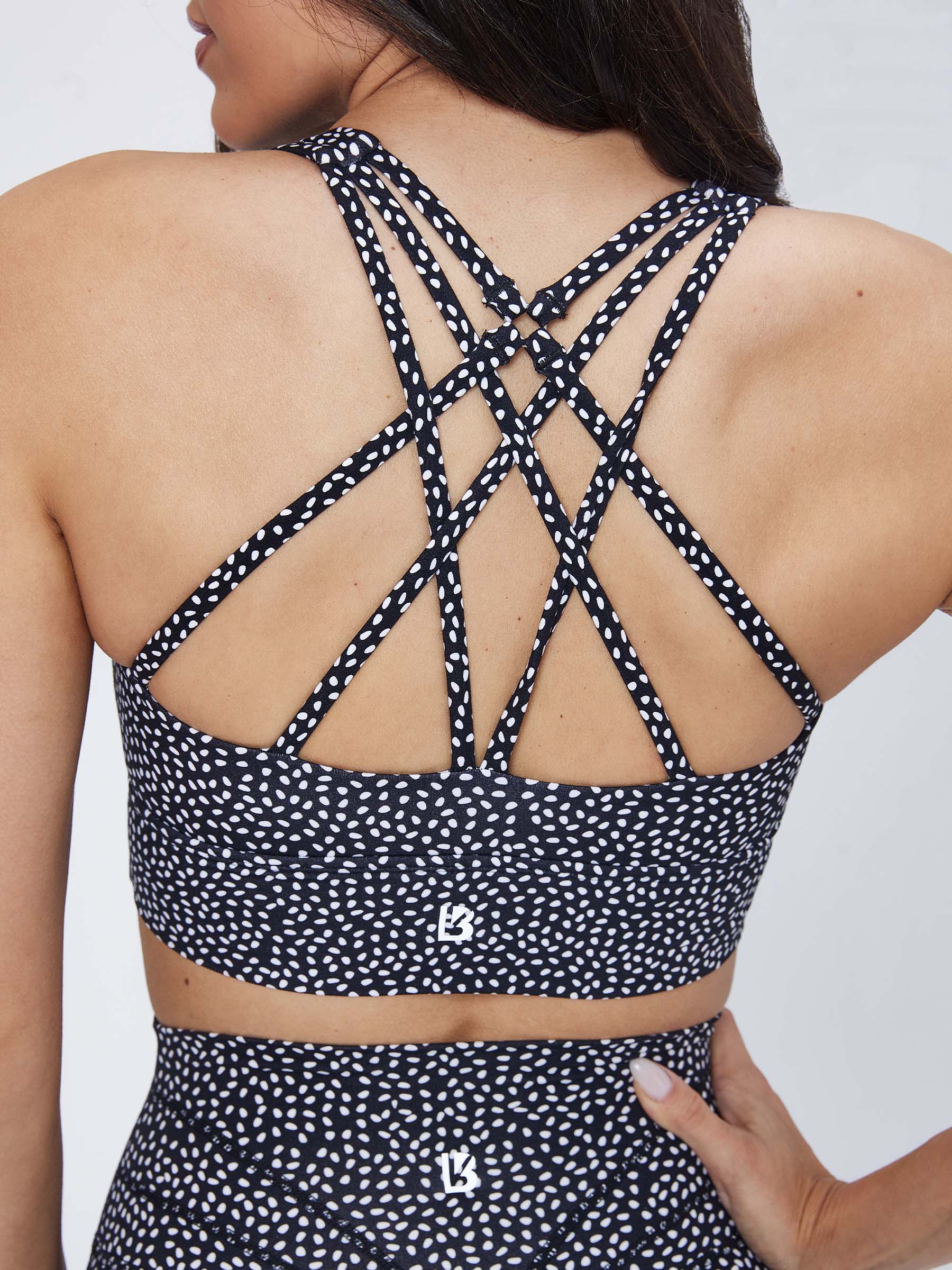 Revolution Sports Bra - Onyx Black Bossy Print