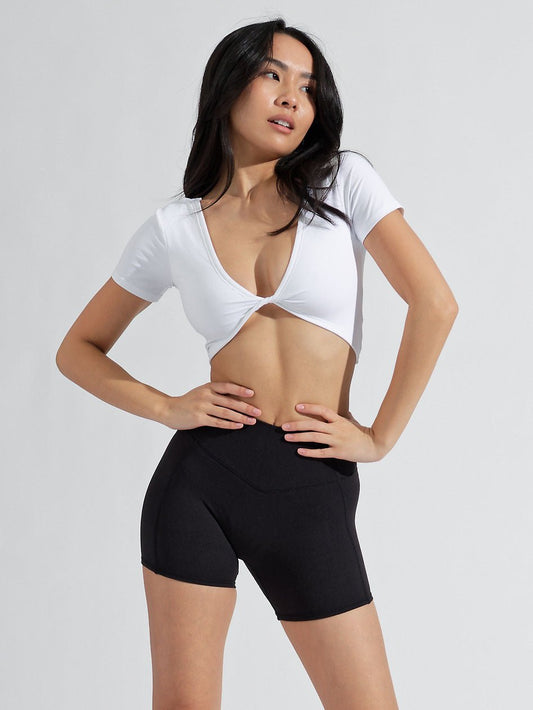 BuffBunny, Other, Buff Bunny Twisted White Marble Crop Top Xs