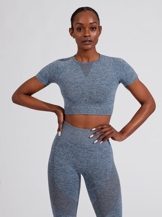 Recharge Seamless Crop Top - Pacific